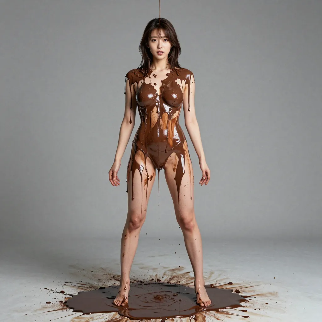 poured chocolate